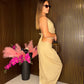 coordinato in lino beige