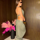 coordinato in lino militare